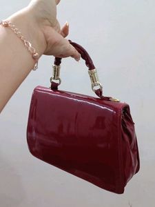 NewCharles &amp; Keith Patent Red Handbag