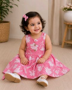 Adorable Pink Floral Dress for Baby Girl