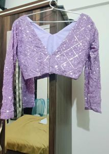 Elegant Lavender Saree with Embellished Blouse