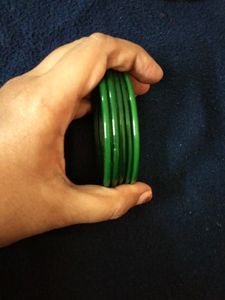 Like new 🎉Glass Bangles ⭕Green Plain Colour Only 5 Pieces Size 2.4