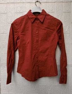 New with tag Korean Chic Burgundy Button-Up Shirt