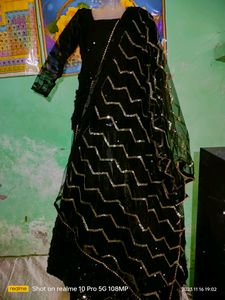 Full Black Digainer Lahnga With Beautiful Dupatta