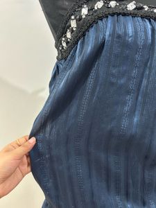 Blue Striped Ruffled Mini Dress