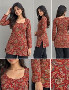 Beautiful Red Floral Print Kurta