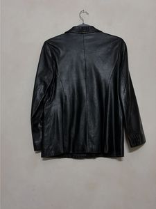 Classic Black Soft Genuine Leather Blazer