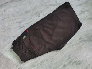 Boys Brown Shorts with Red Stitching