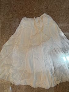 Cream Tiered Maxi Skirt