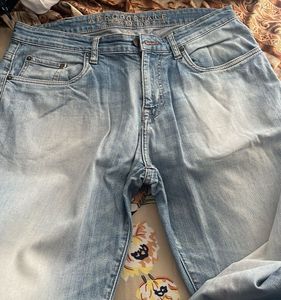 A Blue Straight Fit Jeans