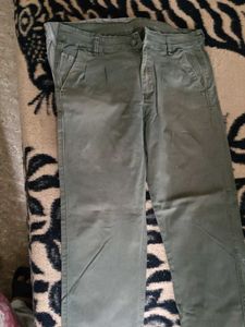 Olive Green Casual Trousers