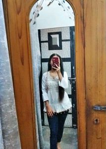 Embroidered White Kurta