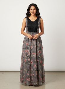 Floral Maxi Dress with Lace Detail