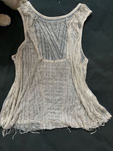 Sheer Embellished Tank Top