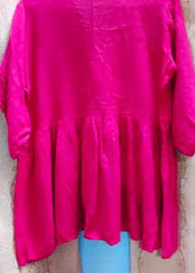 Vibrant Pink Tiered Tunic Top