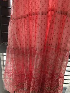 Pretty Pink Tiered Ethnic Gown