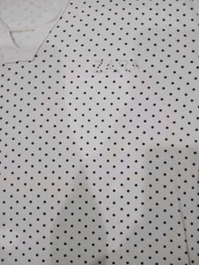 White Polka Dot 3/4 Sleeve Top