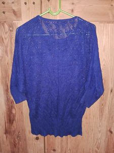 Chic Blue Sparkle Sweater