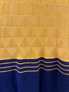 Yellow &amp; Navy Striped Knit Dress