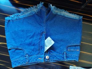 Navy Blue Denim Shorts
