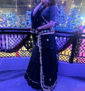 Elegant Dark Blue Lehenga Choli Set