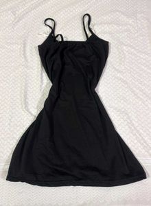 Black Lace Trim Cami Slip Dress