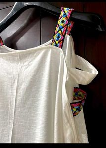 Stylish White Cold Shoulder Top - Like New