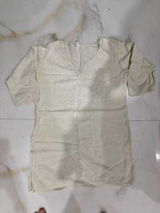 Cream Embroidered Kurta