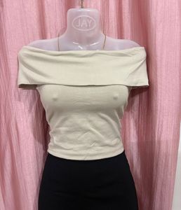 Off-Shoulder Cream Top