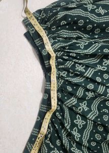 Bohemian Print Green Flared Skirt