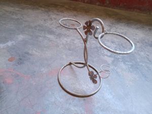Rustic Metal Floral Candle Holder