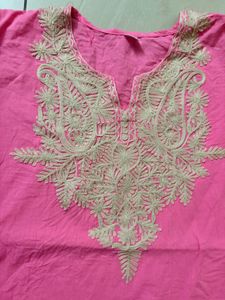 Embroidered Pink Kurta Top