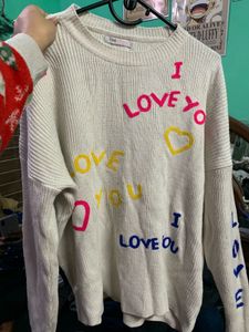 Cozy "I Love You" Knit Sweater