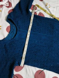 Elegant Blue Textured Kurta