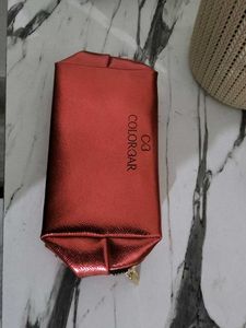 Shiny Red Makeup Pouch