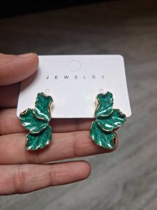 Unique Green Enamel Butterfly Earrings