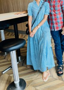 Striped Maxi Dress with Tassels