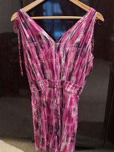 Vibrant Pink Abstract Print jumpsuit