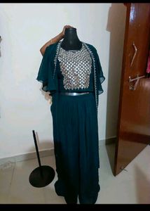 Green Mirror Work Ethnic Dress