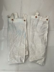 2 White Cotton  window curtains. 52 inches