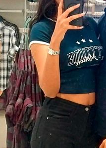 Navy Blue Crop Top