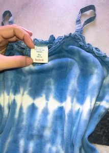 Blue Tie-Dye Spaghetti Strap Top