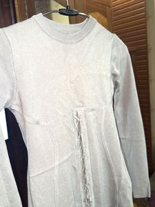 Grey Lace-Up Mini Dress
