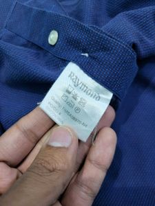 Raymond Blue Textured Formal Shirt