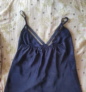Satin Lace Trim dress
