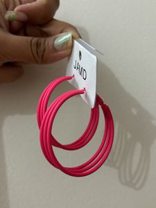 Hot Pink Triple Big Hoop Earrings