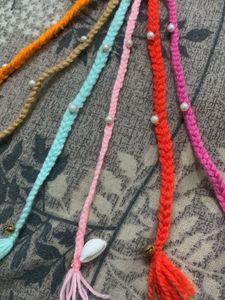 Boho Braided Hair Ties with Pearls &amp; Charms