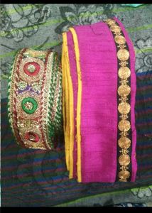 Embellished saree border Fabric Rolls