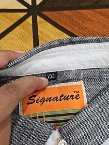 Pure Linen Shirt , Size Xxl, Used 2 Times , Slight Strain Pictures Included.