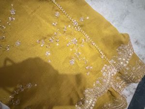 Embellished Mustard Yellow Dupatta