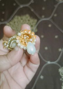 ✨ Elegant Gold &amp; Pearl Necklace Set (Used Once) ✨