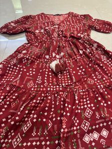Boho Chic Maroon Printed Mini Dress